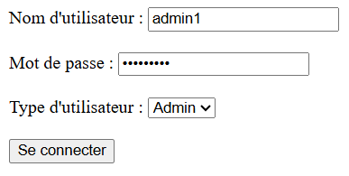 Page Admin sécurisée